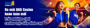 Sảnh Casino Live với dealer chuyên nghiệp đang hiện hữu tại nhà cái BK8 2025